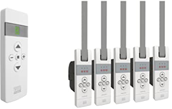 WIR elektronik, eWickler 5 Fenster Funk-Set, eW830-F-M, 5x elektrischer Gurtwickler + 1x Fernbedienung FB-9, für 12-15mm Gurtband, Unterputz, bis 50 kg, inkl. Netzstecker (5 Fenster)