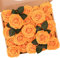 N&T NIETING Künstliche Blumen Rosen, 25 Stück Schaumrosen Fake Rosen mit Stielen, Deko Blumen Herbstblumen Blumendeko für Hochzeit Blumensträuße Braut Herbstdeko Zuhause Dekoration, Orange