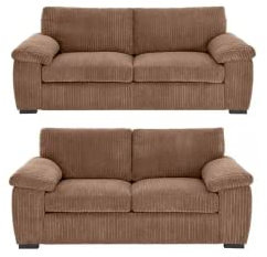 Luxury Life Collingdale Jumbo Cord Fabric Sofa Set (Coffee, 3 Plus 2 Set)