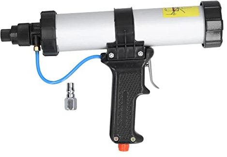 310 Ml Pneumatische Kartuschenpistole, Pneumatische Klebepistolen aus Aluminiumlegierung mit Luftdruckregler, 0–123 Psi Arbeitsdruck und 1,45 KN Arbeitsschub