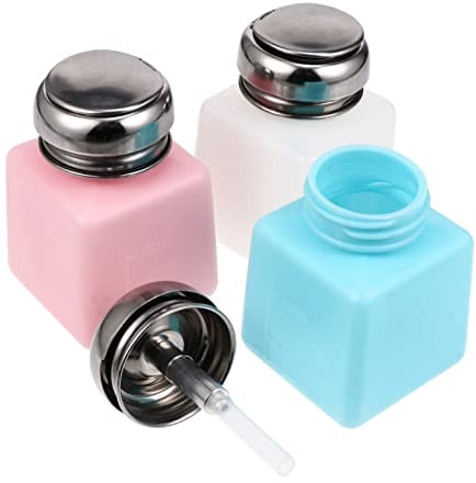 Artibetter 3pcs Nail Remover Bottle Push down Dispenser Metal Pump Bottle Nail Polish Remover Bottle Travel Bottles Travel Conditioner Alcohol Press Dispenser Push Type Squeeze Bottle Plastic
