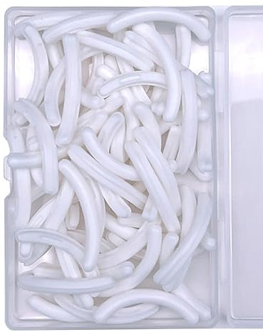 Jeufond 80 Stück Wimpernzange Nachfüllungen Wimpernzange Pads Silikon Gummi Universal Eye Lash Curler Ersatz Nachfüller mit transparenter Aufbewahrungsbox (Weiß)