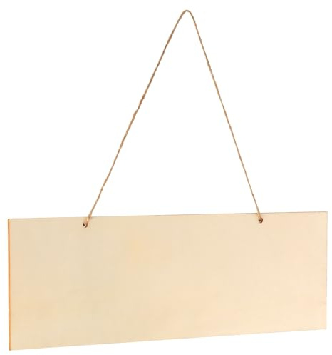 sourcing map Unfinished Hanging Wood Sign, 11.8 x 3.9 Inch Rectangle Box-Wood Blank Plaque for DIY Crafts Art Projects Home Decoration (Beige)