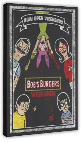 SPERKY Bobs Burgers – Filmshow-Poster, Leinwand-Poster, Wandkunst, Dekor, Bild, Gemälde für Wohnzimmer, Schlafzimmer, Dekoration, Rahmenstil, 50 x 75 cm