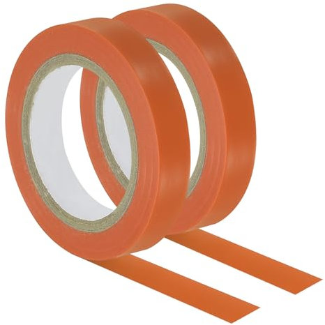 PATIKIL 10 Metros Cinta de Acabado de Agarre 2 Paquetes de Cintas de Acabado de PVC Accesorios para Raquetas Adhesivas para Tenis y Bádminton Naranja