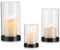 Inweder Glas Kerzenständer Stumpenkerzenhalter mit Zylinder: 3er Set Klar Windlicht Kerzenhalter Modernes Kerzentablett für Kleine Stumpenkerzen für Hochzeit Weihnachten Kamin Heimdekoration