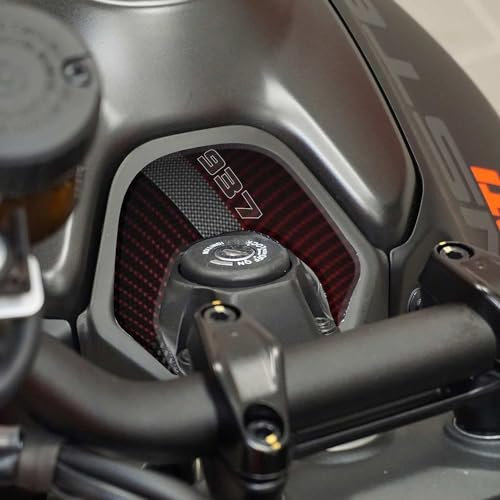ADESIVO RESINATO EFFETTO 3D, PER MOTO COMPATIBILE CON DUCATI MONSTER 937 RED (PROTEZIONE ZONA CHIAVE)