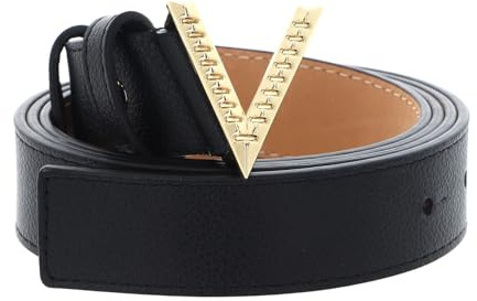 Valentino Hampton Plaque Buckle Belt W95 Nero/Oro - kürzbar