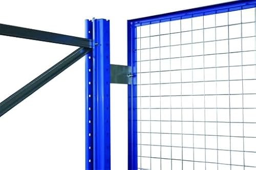 qpool24 Palettenregal-Drahtgitter-Rückwand für S625-A18, S635-B20 und S645-B25, 1500 x 2700 mm (H x B), blau/verzinkt, 50 x 50 mm Maschenweite