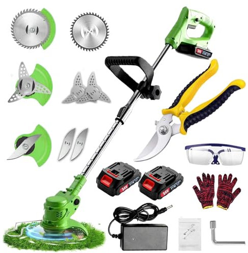 Strimmer,Garden Strimmer, Battery Strimmer ,Cordless Strimmer,Electric Strimmer with 2Ah Li-ion Battery and Charger,Grass Strimmer Suitable for gardens and lawns