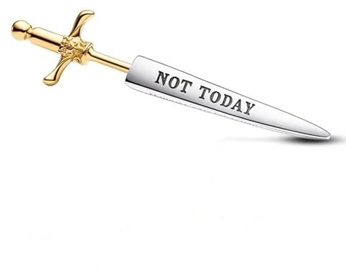 GAUEIOUR Sword Earrings,Same Style Earrings for Movies and TV Shows,NOT TODAY Earrings,Fashionable Cartoon White Copper Earrings,Warrior Sword Earrings(A Pack)