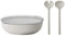 Mepal – Salat-Set Silueta – Servierschale mit Deckel (4000 ml) mit Salatbesteck (28,5 cm) – Outdoor-Serviergeschirr – Spülmaschinen- und mikrowellenfest – Kunststoff (PP, SAN, TPE) – Nordic White