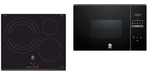 Balay 3EB967FR - Placa de Inducción, 3 Zonas, 60cm, Función Sprint, 17 Niveles Cocción &, 3CG5175N2, Microondas Integrable, Grill, 54.9P x 55W x 38.2H, 25 l, 1450W
