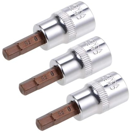 TOP-VIGOR 3Pcs Hex Bit Socket, 3/8 Drive x H6 (6mm) Allen Key Socket, Premium S2 Steel Bits, Hex Bit with 48mm Length for Torque Wrench, Ratchet Wrench, Impact Power Drills, Slide Bar