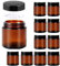 Lot de 10 Pots Vides en Verre Ambré, Pot Cosmétique 100 ml pour Voyage, Pots à crème Marron Avec couvercle et doublure, Contenants Cosmétiques Réutilisable, Pour cosmétiques, crèmes, lotions