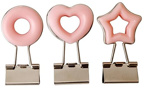 PLAFOPE 3stücke Dokumentenklammern Papierklammern Binderklammern Designklammern Ordnerklammern Aus Strapazierfähigem Material Hohle Dokumentenklammern Dekorationsklammern Mit