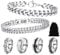 KERANEET 6 Stück Silber Armband Herren Edelstahl Mit 4 Die Ringe für Geschenk Geburtstag Männer