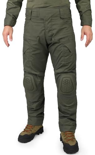 KRYDEX GEAR Herren Taktische Hose mit Knieschoner G4 Kampfhose für Outdoor Airsoft Kampf Jagd(Ranger Green, 3XL)