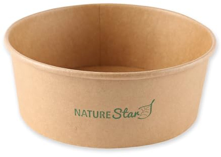 FRANZ MENSCH 300 Stück NATUREStar Salatschalen Caesar | Kraftpapier/PE, FSC®-Mix, V: 750ml, braun, H: 6cm, Ø: 15cm, Karton, Salatbecher, Salatschale, Kraftpapierschalen