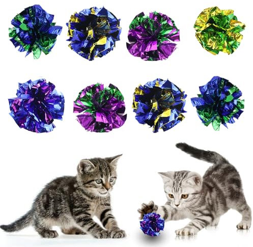 EASYKEENECOM Lot de 22 balles interactives pour Chat avec Effets crépitants - Jouet Chat Amusant - 5 Couleurs - Diamètre 5,5 cm - Stimule l'activité