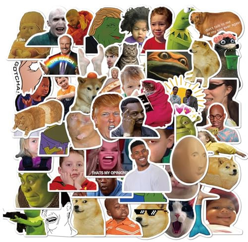 100 Stück Lustige Meme Sticker Set Wasserfeste Vinyl Aufkleber Aesthetic Aufkleber Meme Aufkleber für Auto Laptop Skateboard Fahrrad Moped Motorrad Fahrrad Computer Geeignet für Erwachsene Kinder