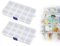 Emezddo 2 pezzi di scatola di plastica per smistamento,scatola trasparente per piccole dimensioni,scatola portaoggetti per gioielli con 15 scomparti regolabili e coperchi,utilizzata per riporre perle