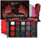 DE'LANCI Rot-Schwarze Lidschatten Palette,15 Farben Rote Eye shadow für Goth-Make-up,Grau Silberne Schimmer Glitzer Lidschatten, Burgunder Red Eyeshadow für Halloween Vampir Clown Make-up, Vegan