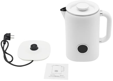 Wasserkocher Smart Wasserkocher 1.7L Temperaturregelung 45℃-100℃ Doppelwand-Design Edelstahl-Innenbehälter 1500W Geräuscharm Warmhaltefunktion Weiß