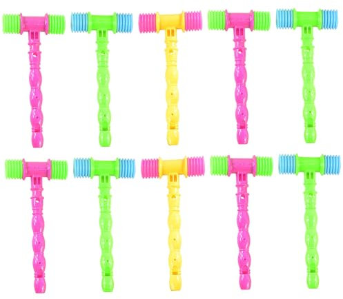 XJKLBYQ 10pcs Martillo chirriante Dibujos Animados de Juguete engrosar el Martillo de Juguete de plástico con Sonido para el Castigo del Juego de Favor