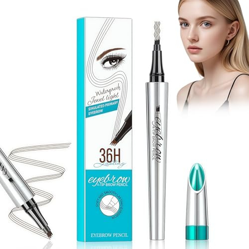 HOUSN 4D Augenbrauenstift - Eyebrow Pencil mit 4-Zinken-Spitze für Natürliche Augenbrauenkontur, Schweißbeständig, Wasserfest, Den Ganzen Tag Haltbar in Hellbraun
