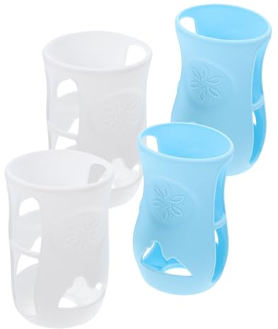GALPADA Housse Pour Biberon En Silicone Alimentaire 240ml Antichoc Antidérapant Pour Bébé Ensemble De 4 Pièces Protection Bouteille Usage Quotidien