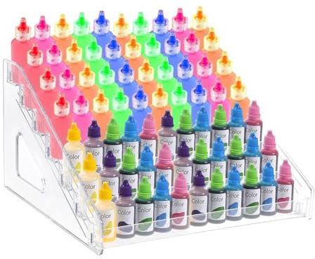 MOLERRI Organiseur de Peinture Acrylique Transparent (7 Niveaux), Organisateur Bouteilles Peinture, Organisateur Stockage de Peinture Acrylique, Support de Rangement de Peinture Artisanale