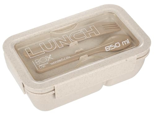 Portapranzo, Bento Box, 850 ml Lunchbox per Adulti, Pranzo Sacco con Scomparti, Porta Pranzo per Adulti, Contenitore per Pranzos, con Posate, per Scuola, Lavoro, Viaggi, Picnic