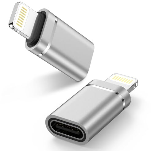 USB C auf Lightning Adapter 2 Stück, Adapter USB C auf iPhone für iPhone 14 | USB C Lightning Adapter Unterstützt Schnelles Laden/Datenübertragung für iPhone 13 12 11 Pro, Nicht für Kopfhörer/Audio/OTG