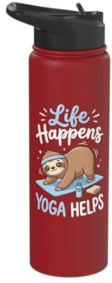 Life Happens Yoga Helps Stainless Steel Insulated Water Bottle