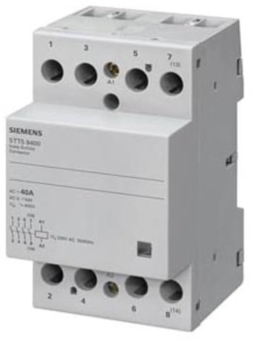 Siemens 5TT5840-0 Insta CONTACTOR with 4 Make Contacts Contact for 230, 400 V AC, 40 A TRIGGERING 230 V AC, White
