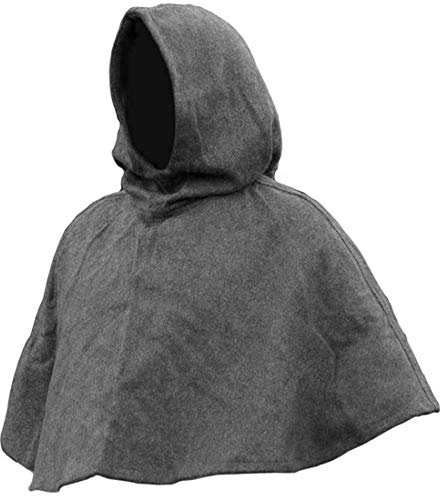 Battle-Merchant Große Mittelalter Gugel div Farben - Mittelalterliche Kopfbedeckung - LARP Farbe grau