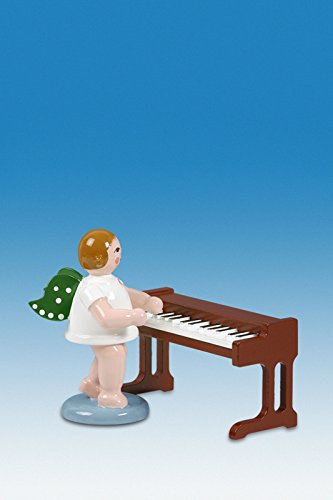Rudolphs Schatzkiste Holzfigur Engel am Klavisett ohne Krone Höhe 6cm NEU Holzengel Instrument Seiffen Erzgebirge Figur Dekoration Holzfiguren Weihnachten Fensterschmuck Spielzeug Deko