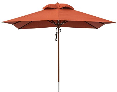anndora® Sonnenschirm Gartenschirm 300 x 300 cm 3x3 m eckig quadratisch wasserabweisend - mit Winddach Terracotta - orange