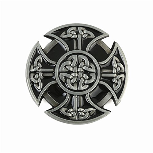 Masop Herren Gürtelschnalle aus Metall mit keltischem Kreuz, für 3,8 cm breiten Gürtel
