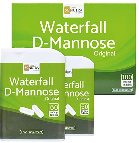 Waterfall D-Mannose comprimés 500mg – D-mannose origine naturelle de bouleau - convient aux végétariens & aux végétaliens – SC Nutra (Sweet Cures)