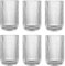 6er-Set Geriffelte Trinkgläser und Weingläser, Line, Linie Geriffelt, Ribbed, Glas, Longdrinkgläser, Cocktail Gläser mit Prägung, Trinkglas, Weinglas, Wasserglas (Klar Trinkglas)