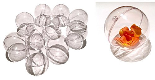 CRYSTAL KING 10 Stück Acrylkugeln 8cm Durchmesser durchsichtige Kugel aufhängen transparent Dekokugel Bastel Set Christbaumkugeln Acrylkugel Weihnachtsbaum-Kugel Teilbar befüllen