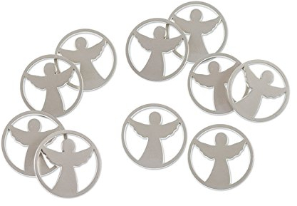 Praisent, Einkaufswagenchip Engel 10er-Packung, aus Metall, silberfarben