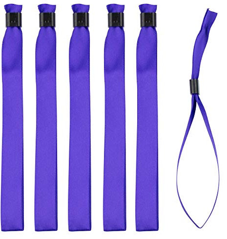 Lot de 100 Bracelets Violet en Tissu - Bracelets d'Identification et Sécurité pour Evènements - Fermeture Plastique Unidirectionnelle