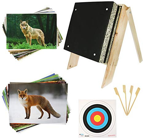 BSW STRONGHOLD Set FÜR ARMBRÜSTE | Zielscheibe für Armbrüste aus Schaumstoff - inkl. Ständer und Auflagen (60x60x30, Black)