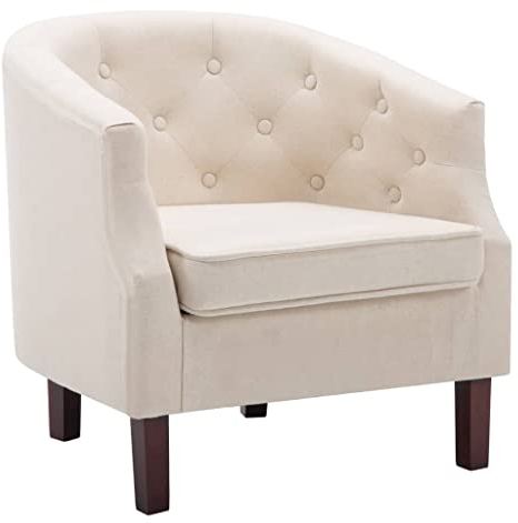 vidaXL Sessel Stoff Beige Armsessel Clubsessel Loungesessel Cocktailsessel