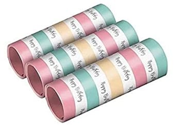 Amscan - Luftschlangen Happy Birthday, 3 Packungen, pastellfarben, Partydeko, Geburtstag