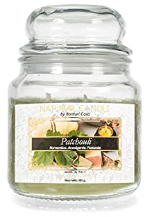 Bonturi Casa, Nature Candle Candela Profumata, 100% Cera Vegetale, Patchouli, 380 gr