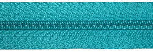 Jajasio Endlosreißverschluss mit Zipper 3mm (Nonlock), 5 Meter, Reißverschluss endlos Auswahl aus 40 Farben/Farbe: 78 – türkis